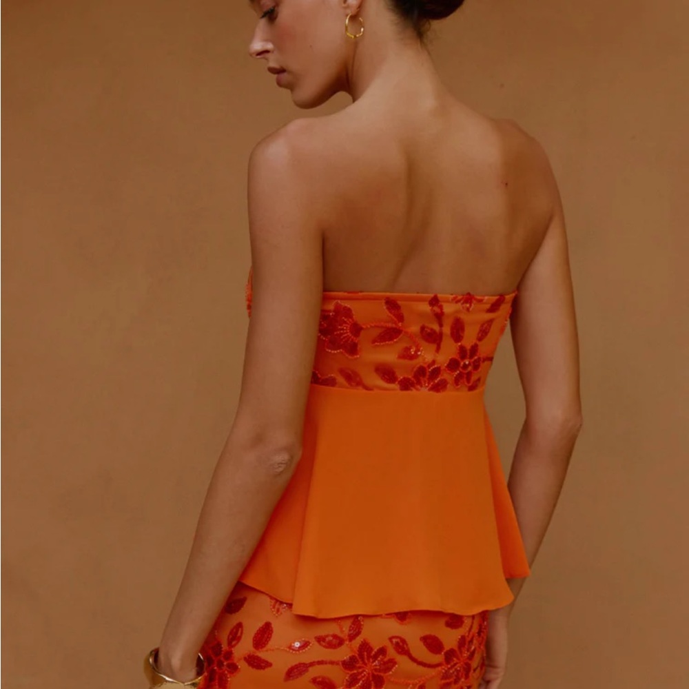 Peppermayo Kenya Beaded Halter Top - Orange - Picture 2 of 5